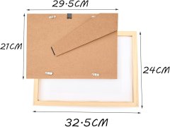 Nikcorp Drveni okvir za slike A4 od borovine, elegantan i izdržljiv za stol ili zid, prirodna boja drva, 32x22 cm