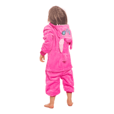 Nikcorp Dječja pidžama Kigurumi Onesie kostim Stitch ružičasta, visina 125-135 cm, mekani kombinezon s kapuljačom za igru i spavanje