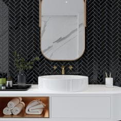 Nikcorp Samoljepljive 3D zidne pločice, vodootporne zidne naljepnice za kuhinju i kupaonicu, set 20 kom, 1,86m², crne 30x30cm