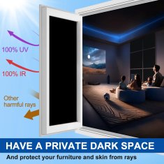 Nikcorp Folija za prozore za privatnost i zaštitu od sunca, samoljepljiva statička folija za staklo, bez ljepila, 90 x 200 cm