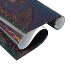 Nikcorp Auto folija za presvlačenje s efektom duge i šljokicama, samoljepljiva PVC folija za tuning, crna 75x152 cm