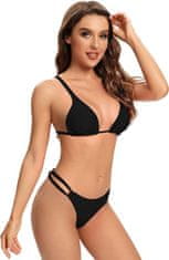 Nikcorp Elegantni crni bikini kupaći kostim s podesivim trokutastim gornjim dijelom za plažu i bazen, brzo sušeći materijal, crni, M