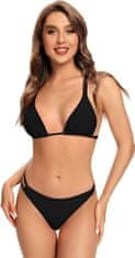 Nikcorp Elegantni crni bikini kupaći kostim s podesivim trokutastim gornjim dijelom za plažu i bazen, brzo sušeći materijal, crni, M