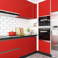 Nikcorp Samoljepljiva tapeta vodootporna za namještaj i zidove, periva PVC folija za kuhinju i kupaonicu, crvena sjajna 40x200cm