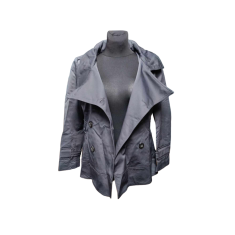 Nikcorp Ženski kratki kaput za prijelazno razdoblje, elegantan kroj s gumbima, udoban pamuk i elastin, tamnoplavi, veličina L