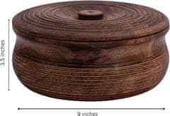 Nikcorp Drveni grijač za tortilje i roti, ručno izrađen, za održavanje topline, posuda za posluživanje palačinki, prirodno drvo manga, 22x8 cm