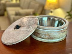 Nikcorp Ručno izrađen drveni grijač za tortilje i roti, održava toplinu, posuda za posluživanje palačinki i kruha, drvo manga, 23x9 cm