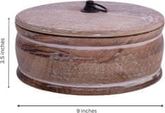 Nikcorp Ručno izrađen drveni grijač za tortilje i roti, održava toplinu, posuda za posluživanje palačinki i kruha, drvo manga, 23x9 cm