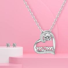 Nikcorp Poklon set za mamu Vječna ruža s ogrlicom i naušnicama, kutija za nakit, idealan poklon za Majčin dan, rođendan, crvena