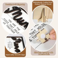 Nikcorp Drvena slagalica za mamu, personalizirani poklon za Majčin dan s imenima, obiteljska dekoracija, natpis na njemačkom jeziku