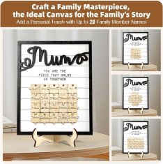 Nikcorp Drvena slagalica za mamu, personalizirani poklon za Majčin dan s imenima, obiteljska dekoracija, natpis na njemačkom jeziku