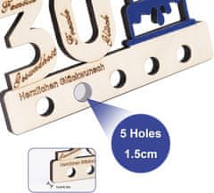 Nikcorp Poklon za 30. rođendan drvena ploča, kreativni novčani dar i knjiga gostiju s gravurom, laserski rezano drvo 11,2x22 cm