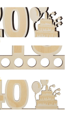 Nikcorp Drveni poklon za 50. rođendan, kreativna čestitka s 5 rupa za novčanice, laserski gravirana ploča za jubilej, 30x16,5cm