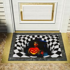 Nikcorp Otirač za Noć vještica 3D protuklizni tepih s vješticom, periv u perilici, za ulazna vrata, kupaonicu, 40x60 cm