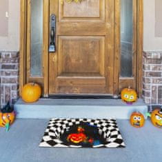 Nikcorp Otirač za Noć vještica 3D protuklizni tepih s vješticom, periv u perilici, za ulazna vrata, kupaonicu, 40x60 cm