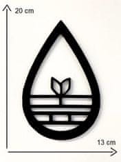 Nikcorp Zidna dekoracija 4 elementa, drveni ukras za zid Četiri elementa, laserski rezana slika za dnevni boravak, spavaću sobu, crna, 82x20 cm