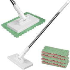 HOME & MARKER® Učinkovita mop krpa za čišćenje s 4 perive krpe i produženom drškom 100 cm | SWEEPI