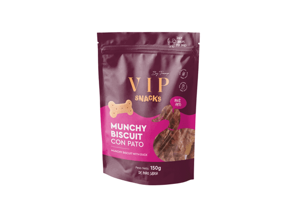 VIP Snacks Munchy piškoti, hrustljavi priboljški za pse, raca, 150g