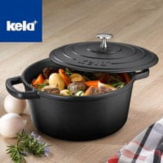 Kela Posuda za pečenje (KL-12470) od lijevanog željeza s poklopcem CALIDO 21 cm crna