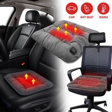 Cool Mango grijaća navlaka za sjedalo automobila s 3 razine grijanja i USB kabelom 43 x 43 cm - ThermoSeat