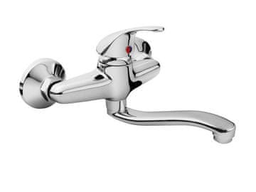 BALLETTO Slavina za umivaonik/sudoper, 150 mm, zakrivljena ruka 20 cm, 35 mm, krom