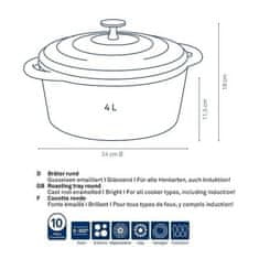 Kela Posuda za pečenje KL-11941 od lijevanog željeza s poklopcem CALIDO 24 cm