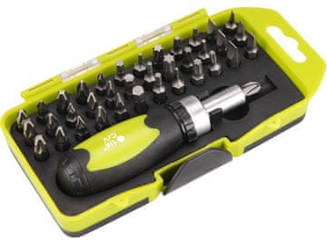 Extol Craft odvijač s račvastim čegrtaljkom s vrhovima, set od 38 dijelova, CrV