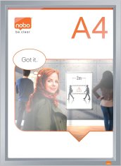 Nobo Okvir za sliku a4 nobo s klip pričvršćivanjem sivi 1915578