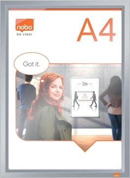 Nobo Okvir za sliku a4 nobo s klip pričvršćivanjem sivi 1915578