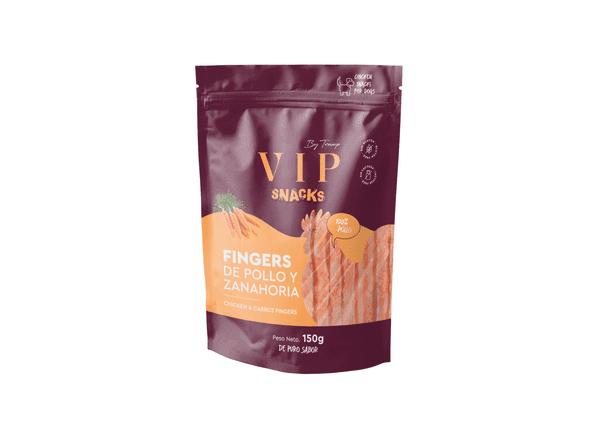 VIP Snacks Fingers priboljški za pse, piščanec in korenje, 150g