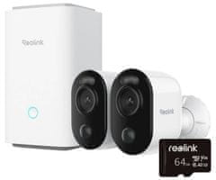 Reolink HUB1-2B310 IP sigurnosni komplet, 2x B310 kamera, 1x HUB P1 jedinica za snimanje, 3MP Super HD, WIFI, AI detekcija, noćni vid u boji, aplikacija