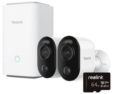 Reolink HUB1-2B310 IP sigurnosni komplet, 2x B310 kamera, 1x HUB P1 jedinica za snimanje, 3MP Super HD, WIFI, AI detekcija, noćni vid u boji, aplikacija