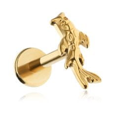 Titanski labret naušnica ribica koi - zlatna 1,2/6