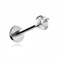 Titanski labret s bijelim cirkonom 1,2/10/4