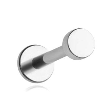Titan labret s ravnom maticom, srebrni, 1,2/6/4