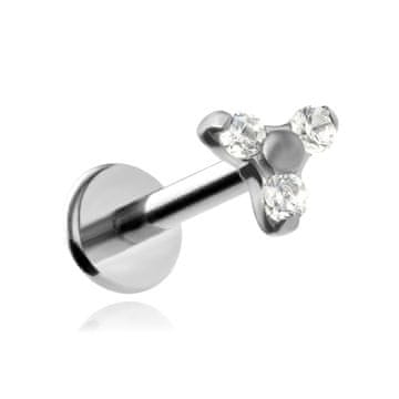 Titan labret s tri bijela cirkona 1,2/6/4