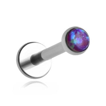 Titan labret s ljubičastim opalom OP52 - srebrni 1,2/6/3