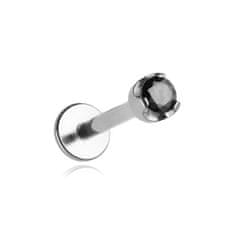 Tytanowy labret s crnim cirkonom 1,2/6/4,5