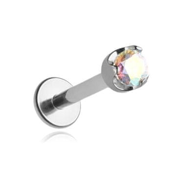 Titan labret naušnica s opalescentnim kristalom 1,2/8/3
