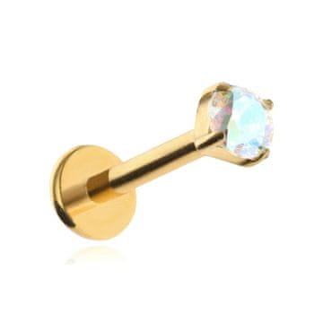 Titan labret zlatni s opalescentnim cirkonom 1,2/8/3