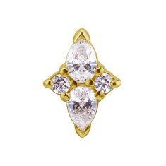 Ozna zlatna matica 18K s bijelim cirkonima - GD18K-046
