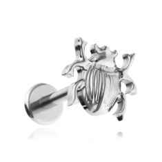 Titanski labret naušnica srebrna, piercing helix lobe conch 1,2/6