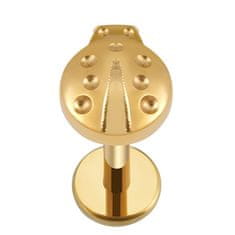 Tytanovski labret naušnica bubamara - zlatna 1,2/6