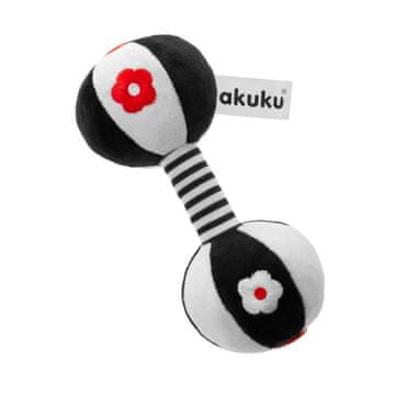 AKUKU Plišana kontrastna zvečka Hantel,