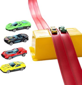 JOJOY® Steza za autiće, Dječja utrkivačka staza za autiće, Automobilska staza 4 m + Tovornjak + 8 dirkalnika | TURBOCAR