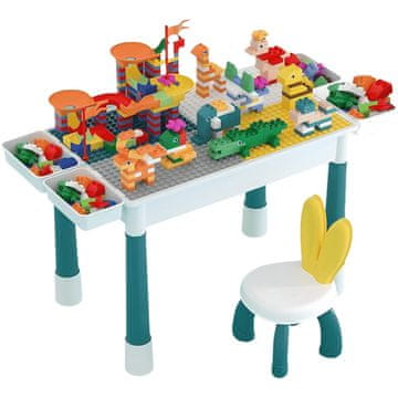 JOJOY® Višenamjenska dječja stolica za crtanje i igru, Dječja kreativna miza za slaganje kock 40x29x30 cm + Mini stol | KOCLINKACHAIR