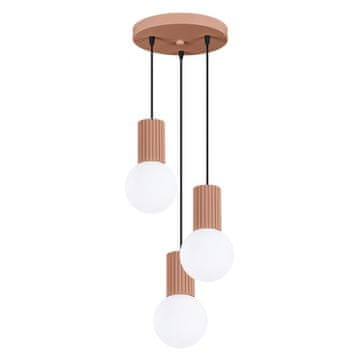 Moderna okrugla trostruka viseća svjetiljka mocca s utorima od bijelih staklenih kuglica za dnevni boravak i blagovaonicu iznad stola 3xG9 8W HALO Sollux Lighting