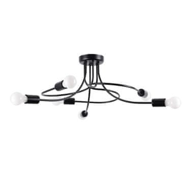 Industrijska stropna svjetiljka sa šest žarulja, crna, LEVAR 6xE27 15W SL.1456 Sollux Lighting