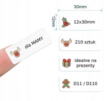 Niimbot NIIMBOT etikete naljepnice 12*30mm 210kom BOŽIĆNI darovi
