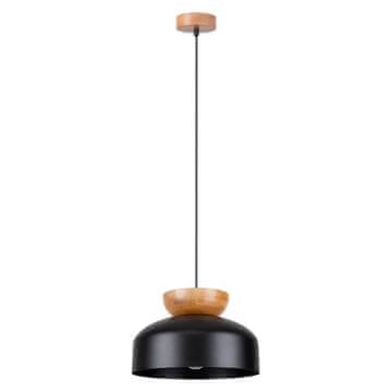 Crna viseća lampa s drvenim elementima MARION 1xE27 15W SL.1351 Sollux Lighting